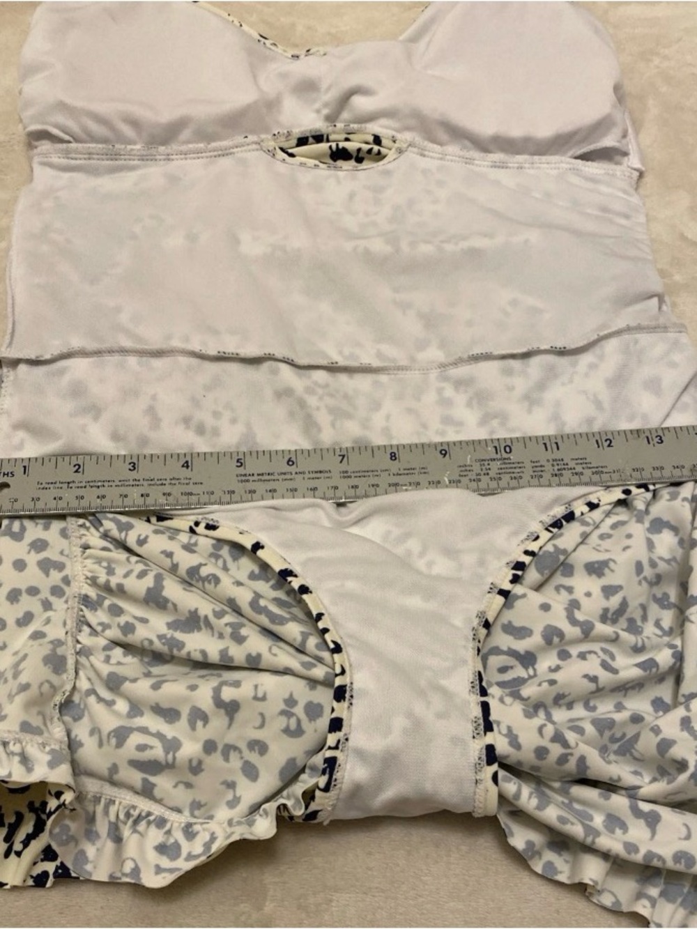 Nicole Miller Black and Ivory Strapless Ruched One-Piece Swimdress Suit - Picture 14 of 16